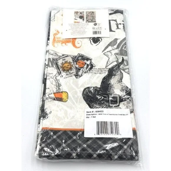 NWT Michel Design Works Halloween Kitchen Towel Set Of 2 - Picture 3 of 3